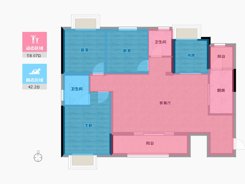 四川省-成都市-棠湖楠庭-89.88-户型库-动静分区