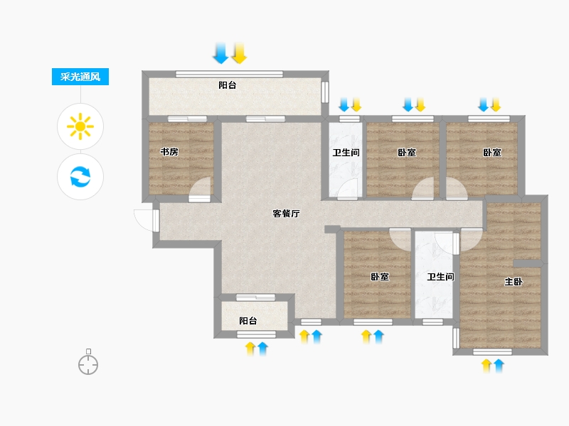 广西壮族自治区-南宁市-中交公园学府-96.95-户型库-采光通风