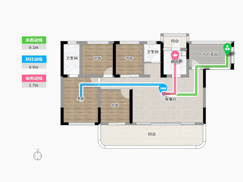 四川省-绵阳市-树高丽晶荟-107.41-户型库-动静线