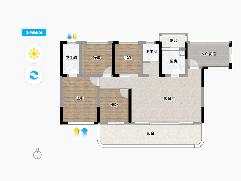 四川省-绵阳市-树高丽晶荟-107.41-户型库-采光通风