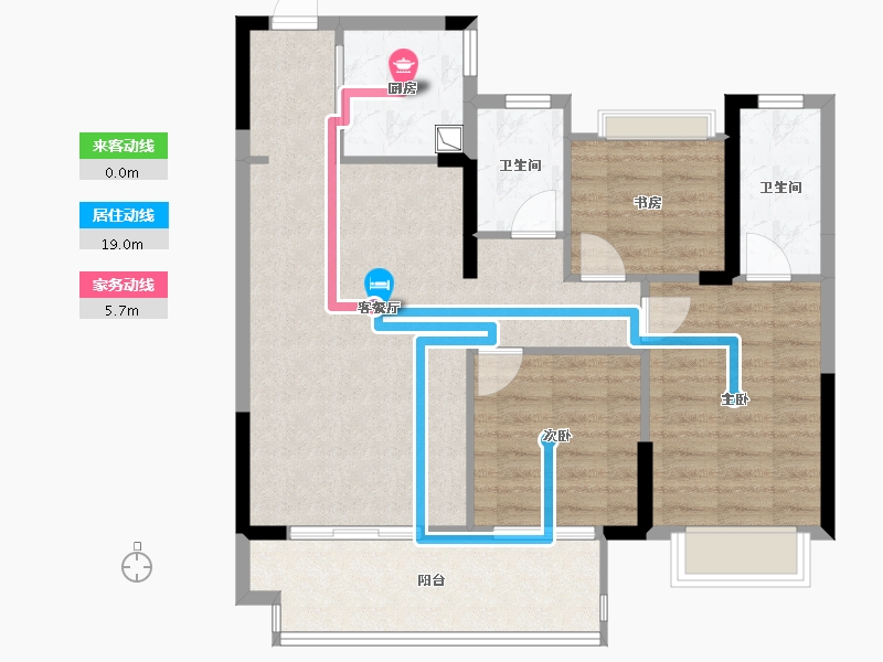 湖北省-十堰市-福山玺樾-83.91-户型库-动静线