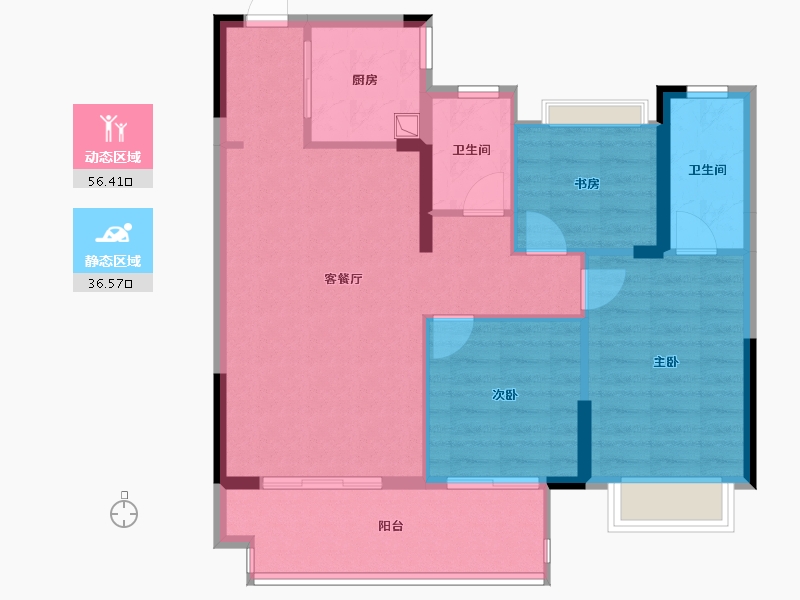 湖北省-十堰市-福山玺樾-83.91-户型库-动静分区