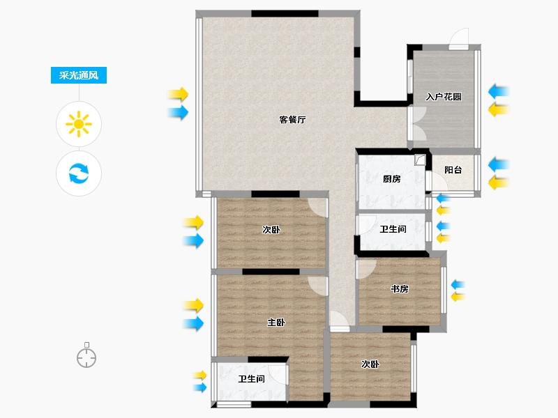 四川省-宜宾市-誉江境-112.08-户型库-采光通风