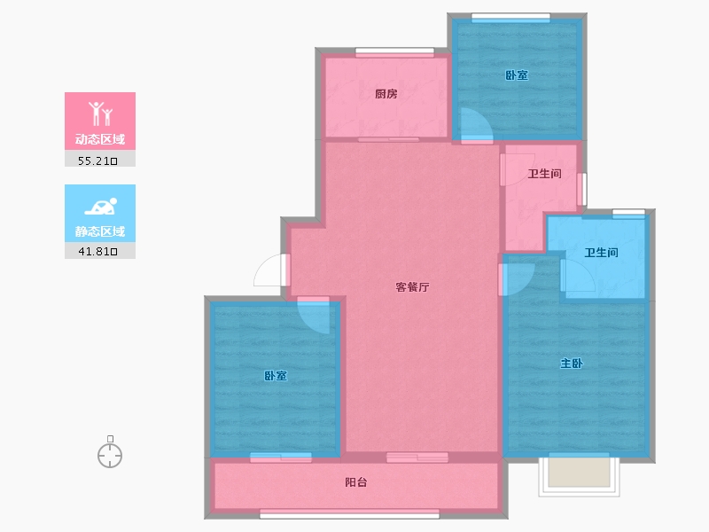 河北省-衡水市-天正君悦府-86.40-户型库-动静分区