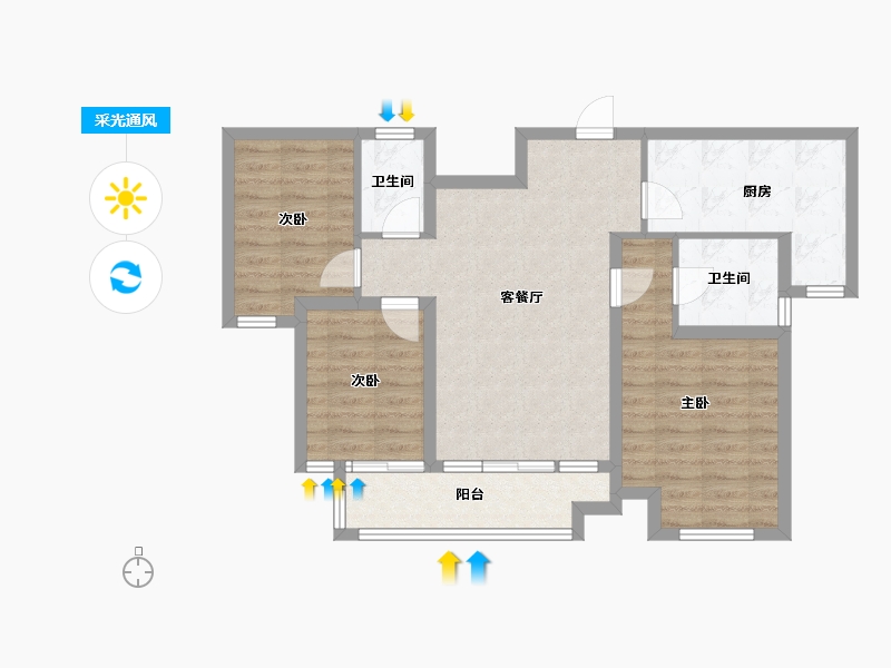 河北省-邢台市-中旭开元府-87.24-户型库-采光通风