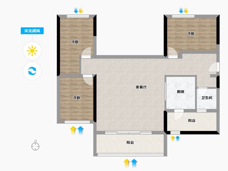 贵州省-贵阳市-学府江来-101.29-户型库-采光通风