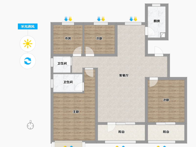 山东省-德州市-德达壹号院-112.81-户型库-采光通风