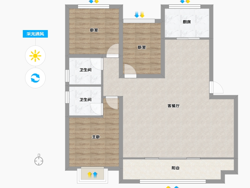 山东省-滨州市-颐和书院-98.07-户型库-采光通风