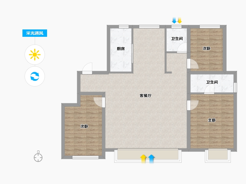 河北省-石家庄市-城发投·云歌芳华-101.07-户型库-采光通风