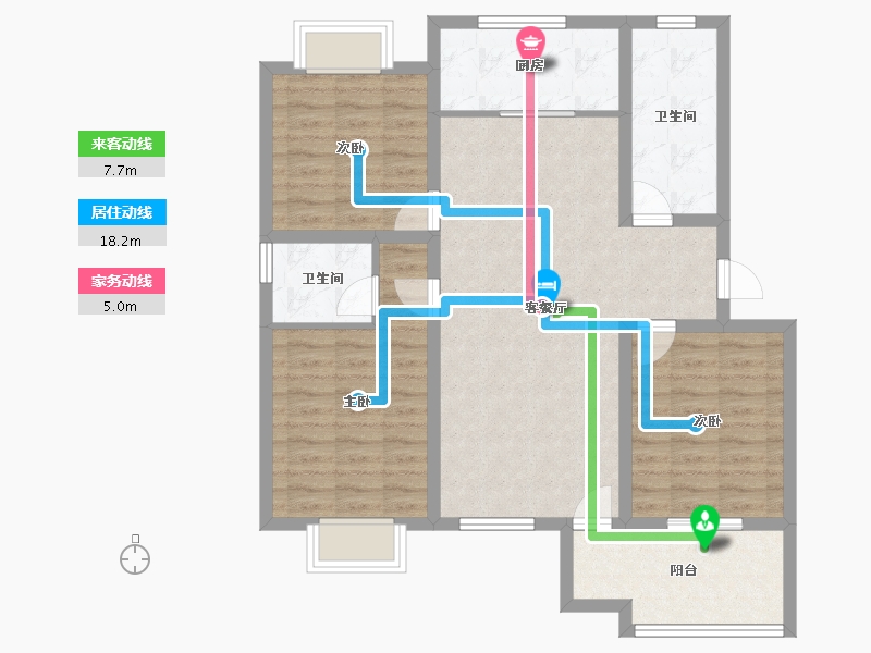 浙江省-嘉兴市-中南公寓-105.99-户型库-动静线