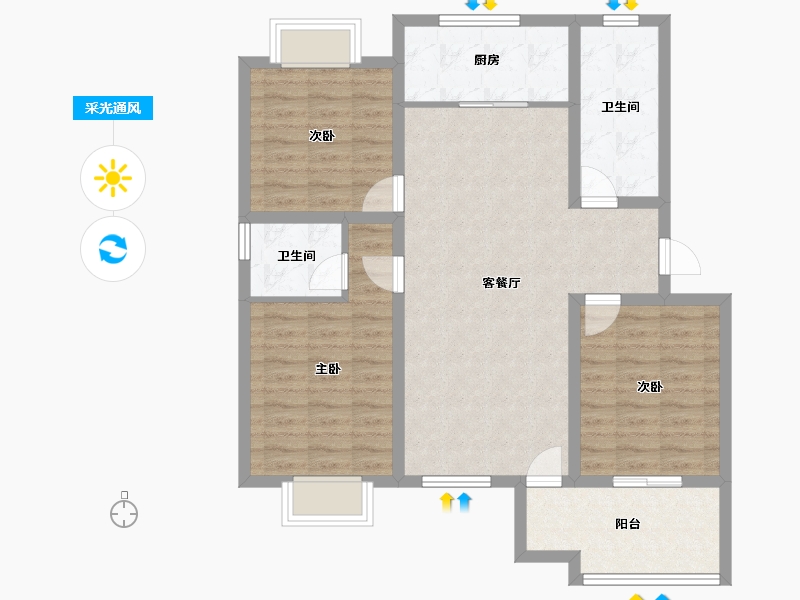 浙江省-嘉兴市-中南公寓-105.99-户型库-采光通风