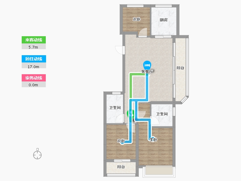 浙江省-杭州市-棠前明月-79.09-户型库-动静线