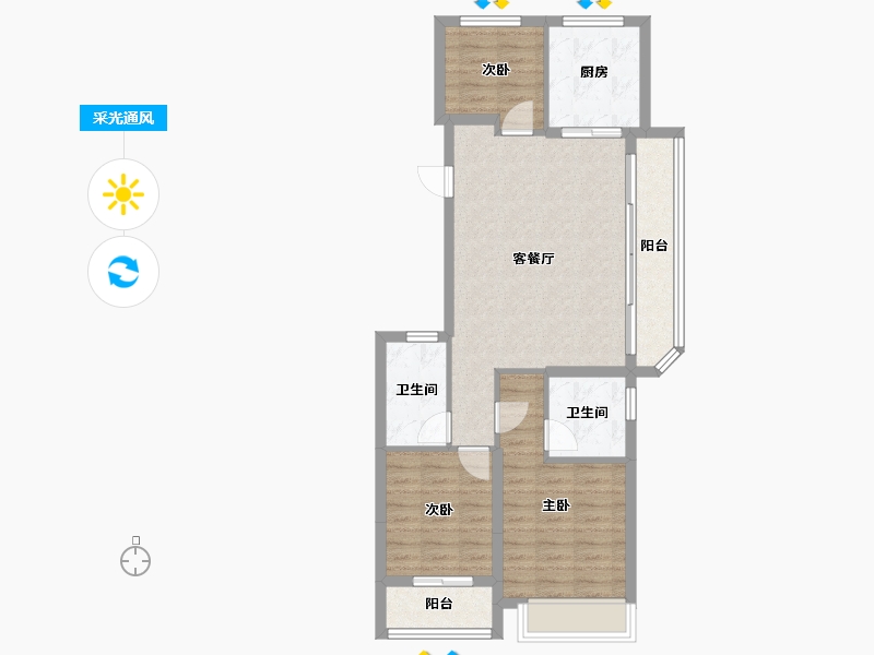 浙江省-杭州市-棠前明月-79.09-户型库-采光通风