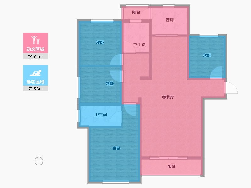 河北省-保定市-巨力尚品小区-128.00-户型库-动静分区