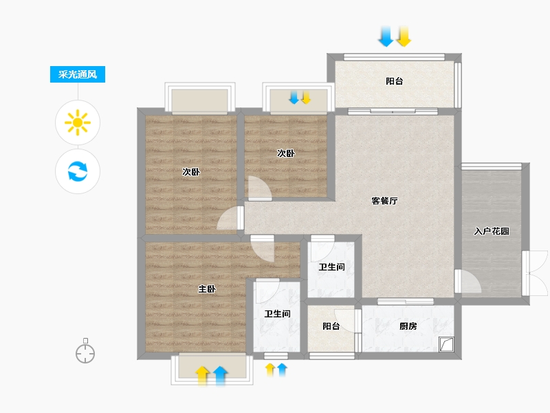 贵州省-毕节市-纳雍香蜜上城-92.00-户型库-采光通风