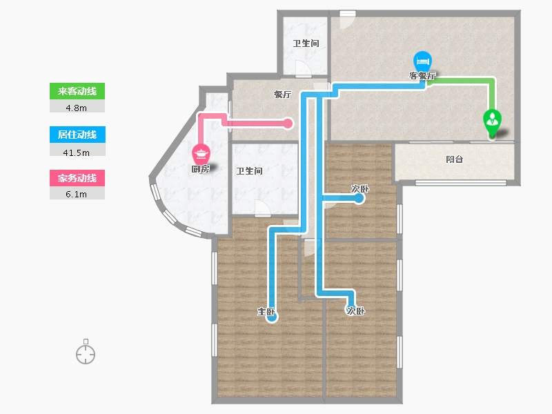 四川省-成都市-锦泰公寓-144.00-户型库-动静线