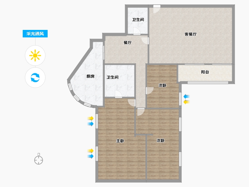 四川省-成都市-锦泰公寓-144.00-户型库-采光通风