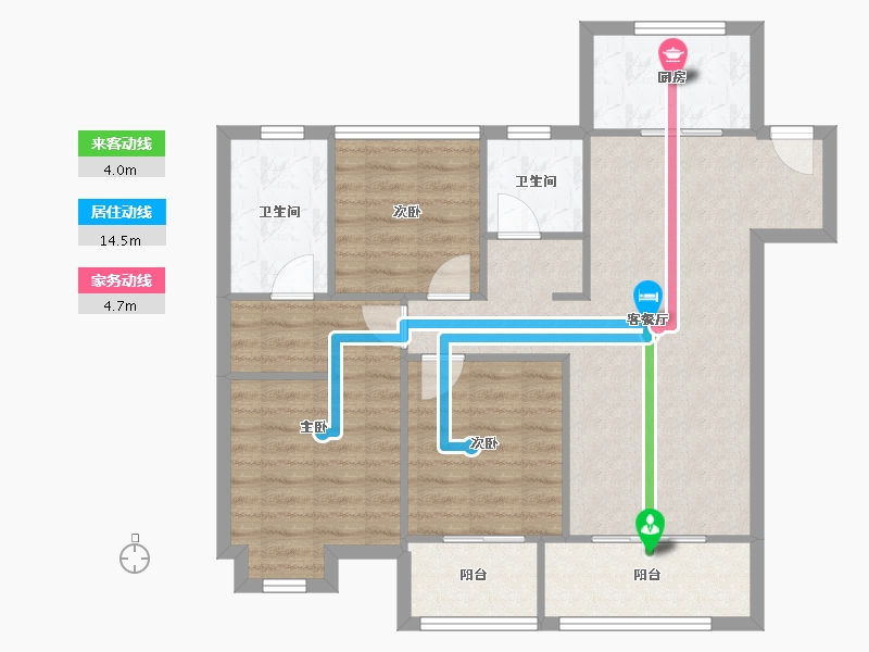 江苏省-苏州市-翡翠河滨雅院-87.20-户型库-动静线