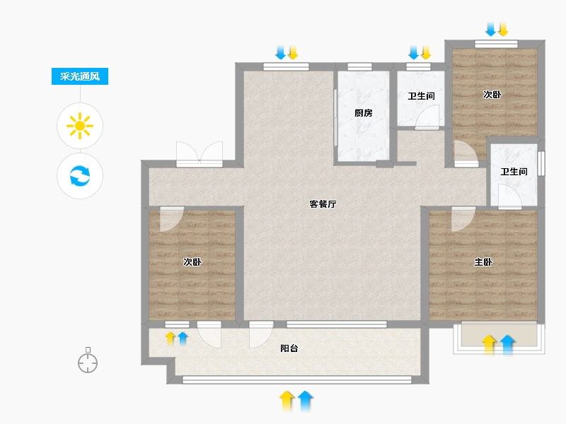 山东省-德州市-夏津阳光意境-108.00-户型库-采光通风