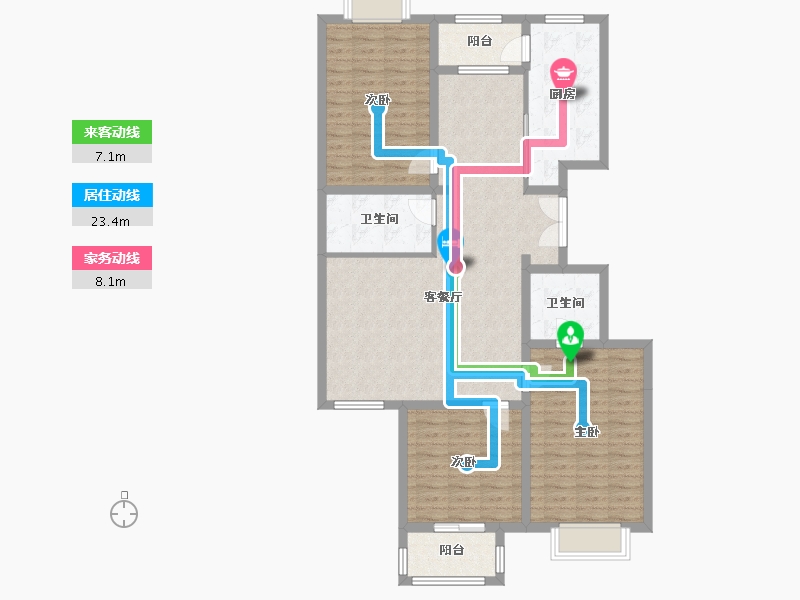 北京-北京市-四营门北路2号院-104.00-户型库-动静线