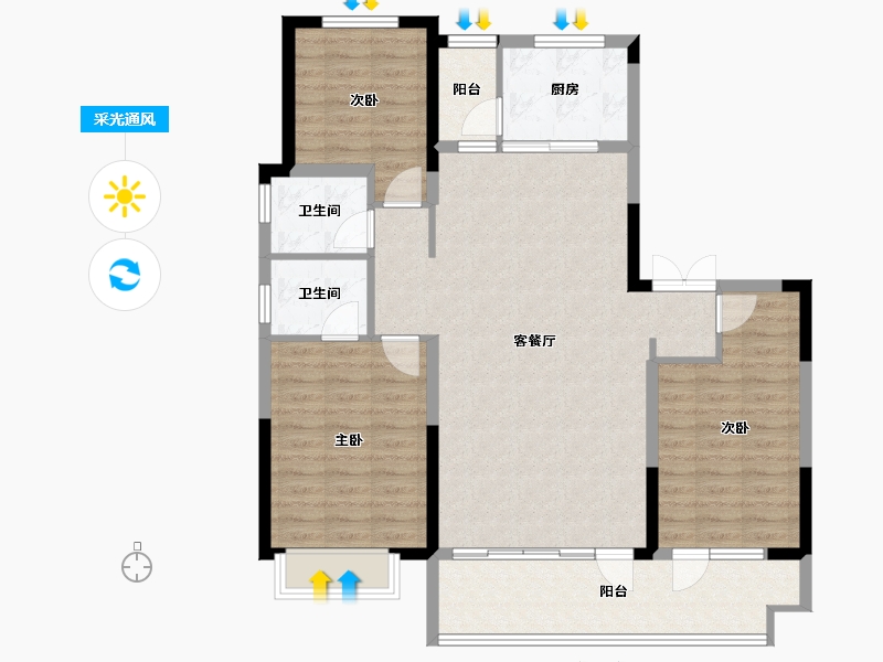 山东省-枣庄市-界群 瑞府-114.40-户型库-采光通风