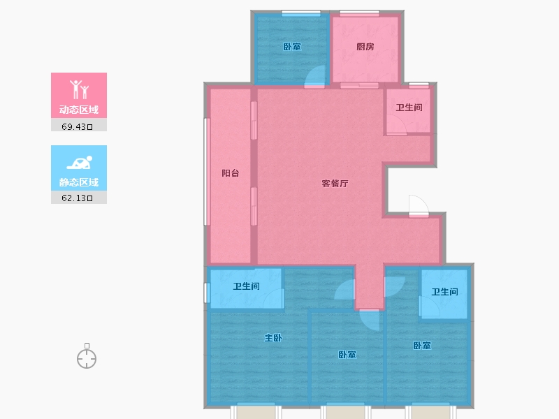 浙江省-宁波市-云映凤园-118.99-户型库-动静分区