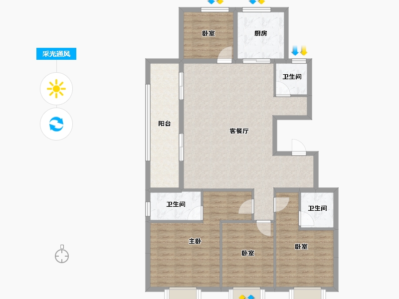 浙江省-宁波市-云映凤园-118.99-户型库-采光通风