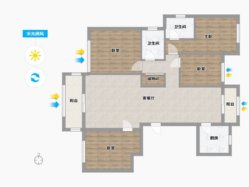 江西省-九江市-塔下小区-115.20-户型库-采光通风