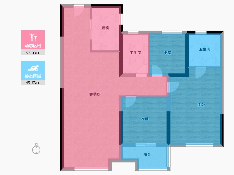 山东省-济南市-金茂悦家园北区-88.00-户型库-动静分区