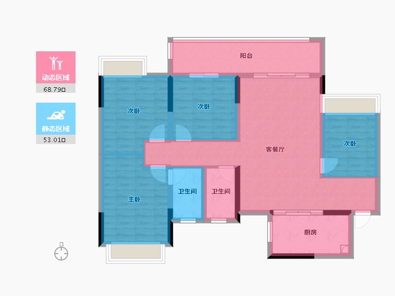 广西壮族自治区-桂林市-彰泰联发春天颂-115.07-户型库-动静分区