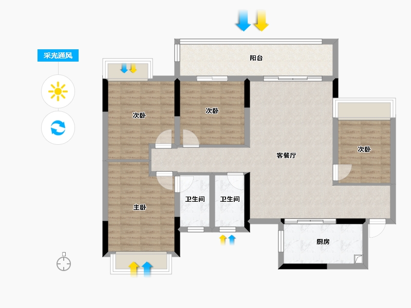 广西壮族自治区-桂林市-彰泰联发春天颂-115.07-户型库-采光通风