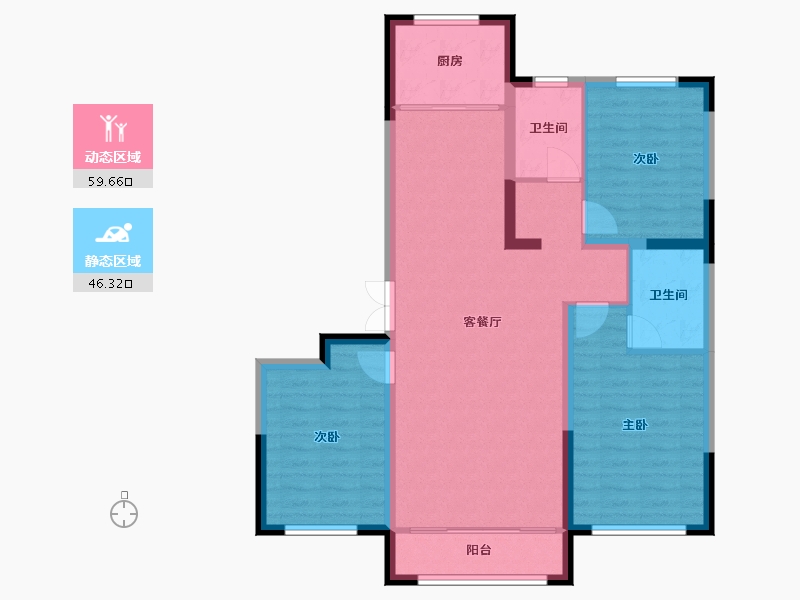 宁夏回族自治区-吴忠市-君悦府-101.60-户型库-动静分区