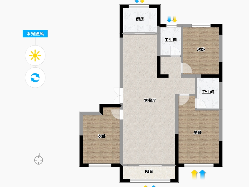 宁夏回族自治区-吴忠市-君悦府-101.60-户型库-采光通风