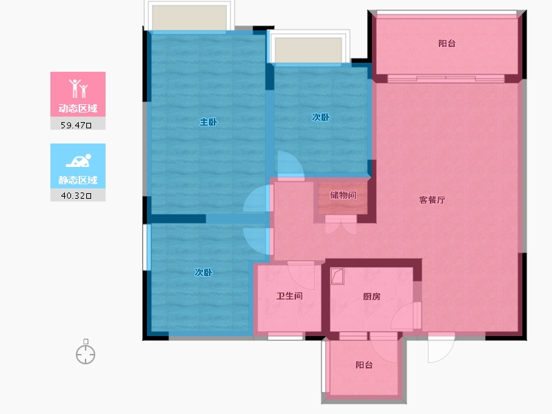 四川省-成都市-锦绣前城小区-88.00-户型库-动静分区