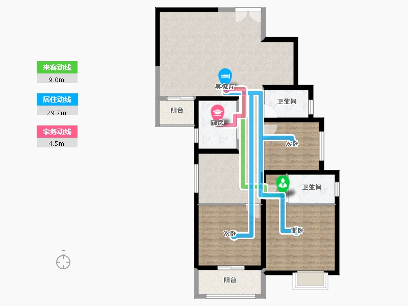 陕西省-西安市-兴庆御苑-107.53-户型库-动静线