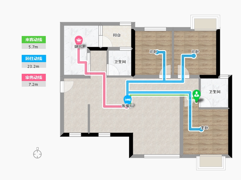 四川省-成都市-西璟台-81.18-户型库-动静线