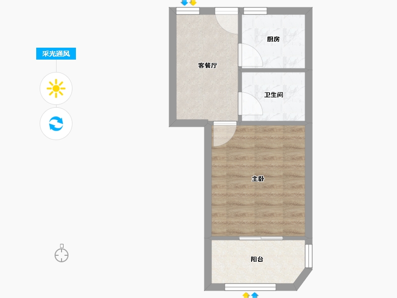 上海-上海市-通河一村小区-34.80-户型库-采光通风