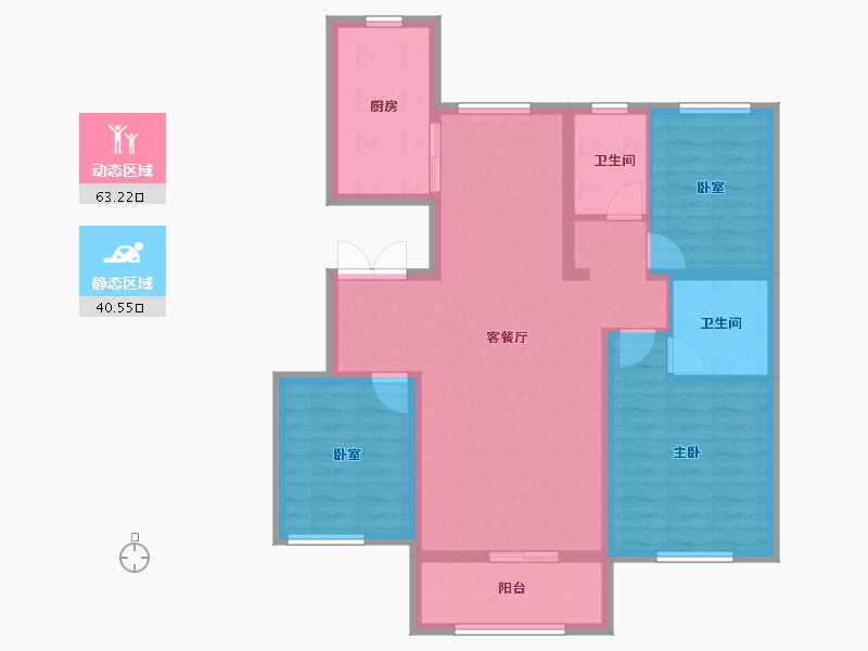 新疆维吾尔自治区-伊犁哈萨克自治州-星河湾-93.00-户型库-动静分区