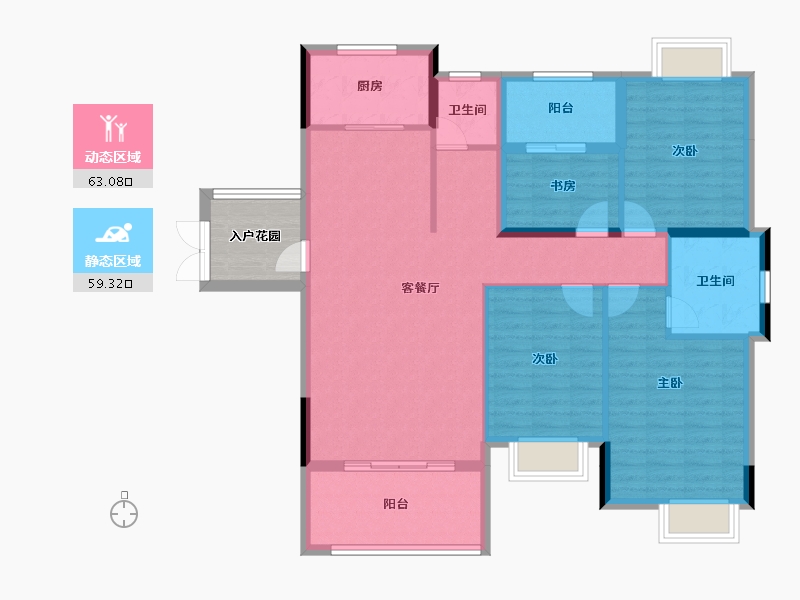 湖南省-岳阳市-滨湖新境界-116.80-户型库-动静分区