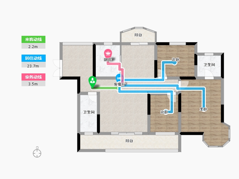 陕西省-榆林市-塞维利亚-120.00-户型库-动静线