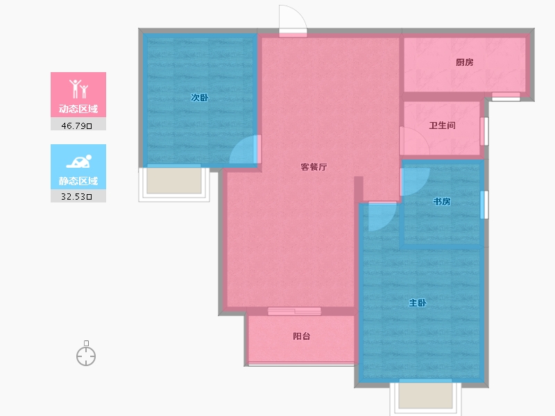 山西省-运城市-西建天茂和郡-84.80-户型库-动静分区