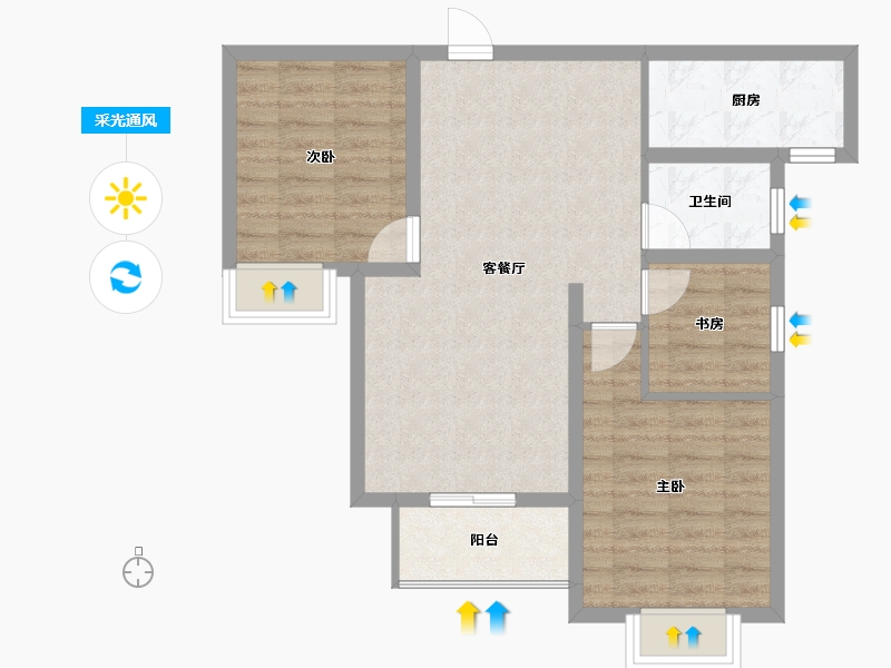 山西省-运城市-西建天茂和郡-84.80-户型库-采光通风