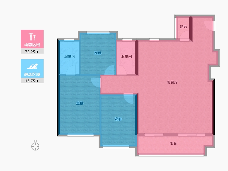 湖北省-武汉市-天创云和樾-105.54-户型库-动静分区