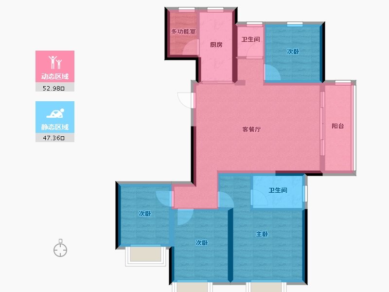 甘肃省-兰州市-华陇·滨河湾-89.05-户型库-动静分区