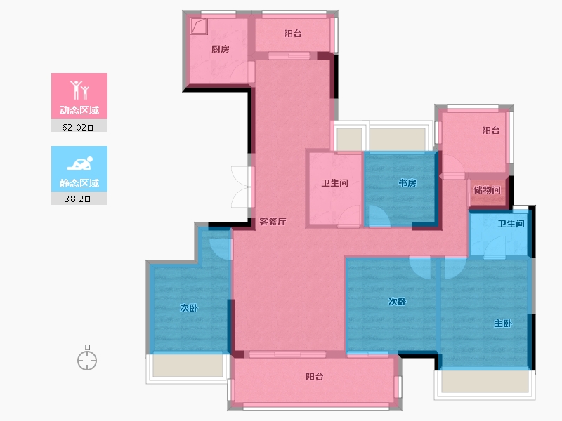 广东省-惠州市-高榜山-1号-88.24-户型库-动静分区