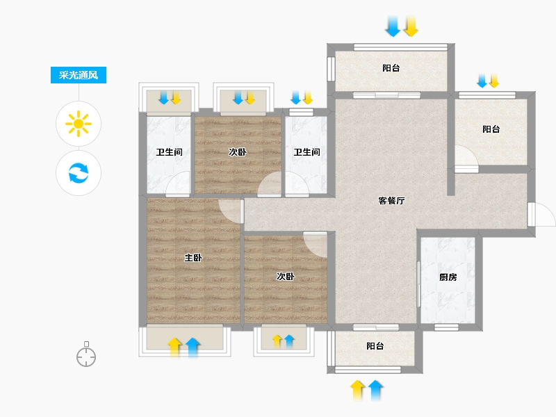 海南省-文昌市-中交·文昌美庐-88.07-户型库-采光通风