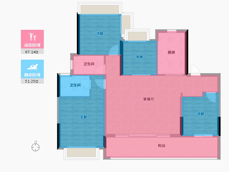 江苏省-苏州市-建发云湖上-103.20-户型库-动静分区