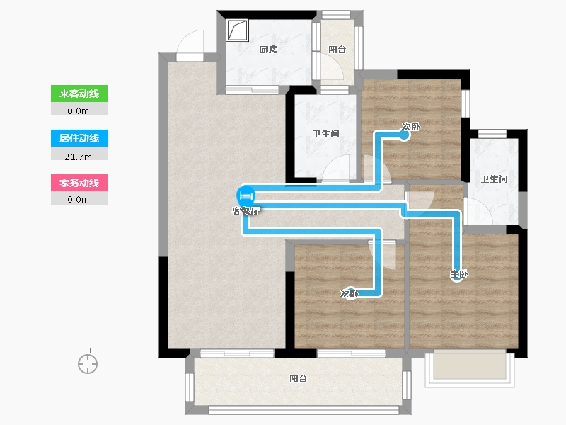 广西壮族自治区-梧州市-裕达十里江湾-85.88-户型库-动静线