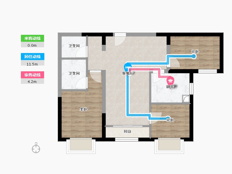 北京-北京市-大兴发展云璟悦-70.07-户型库-动静线