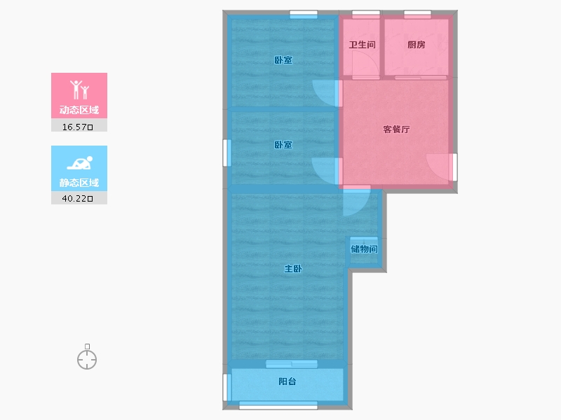 北京-北京市-北科塔院小区-消夏园-54.08-户型库-动静分区